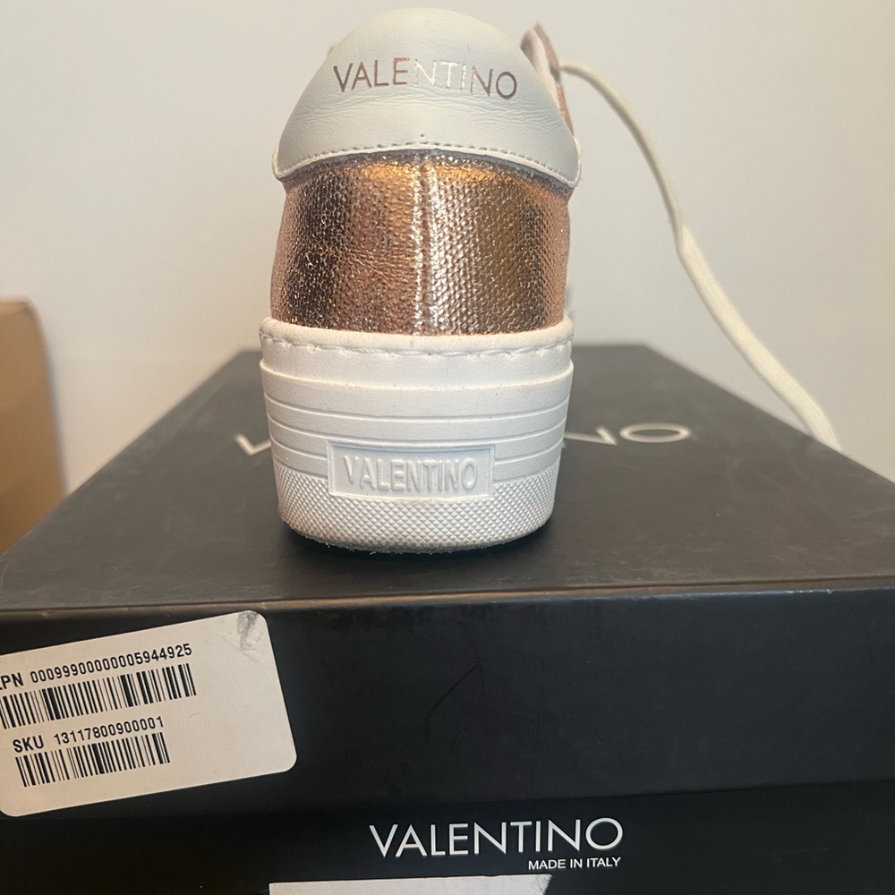 Valentino White and Rose Gold Sneakers